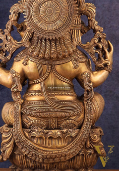 Large Ganesha Brass Statue - 26 Inch