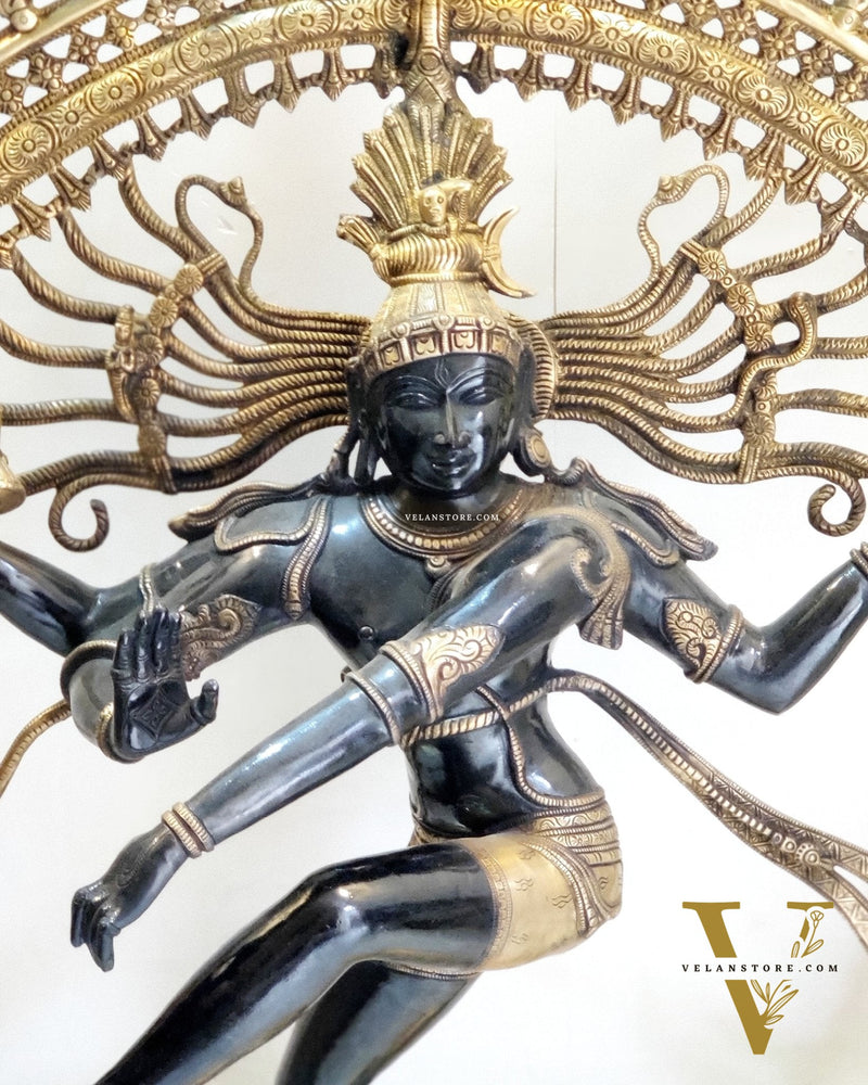 Large Handcrafted Superfine Brass Nataraja Statue - 36" Height