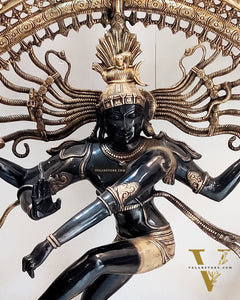 Large Handcrafted Superfine Brass Nataraja Statue - 36" Height