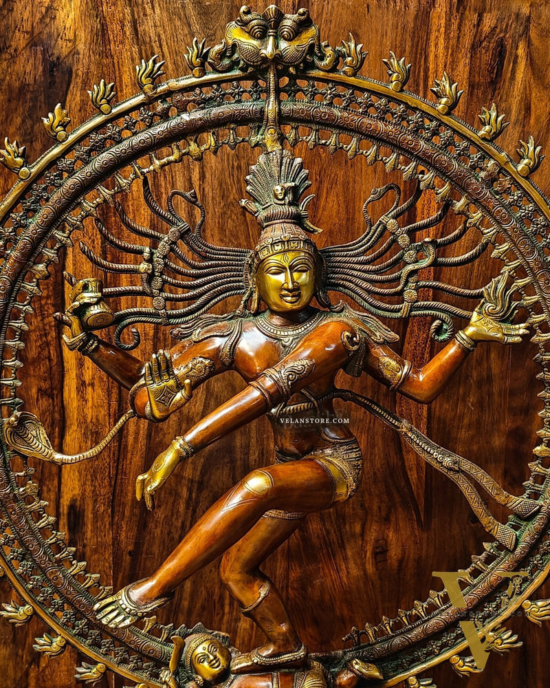 Large Handcrafted Superfine Brass Nataraja Statue - 36" Height