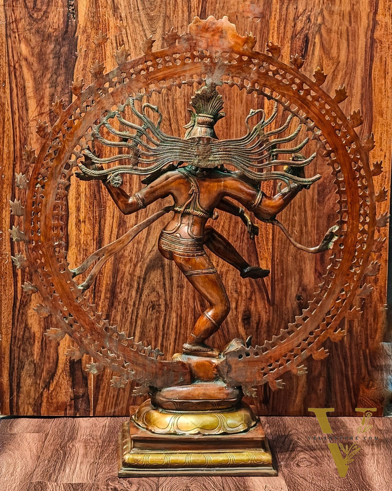 Large Handcrafted Superfine Brass Nataraja Statue - 36" Height