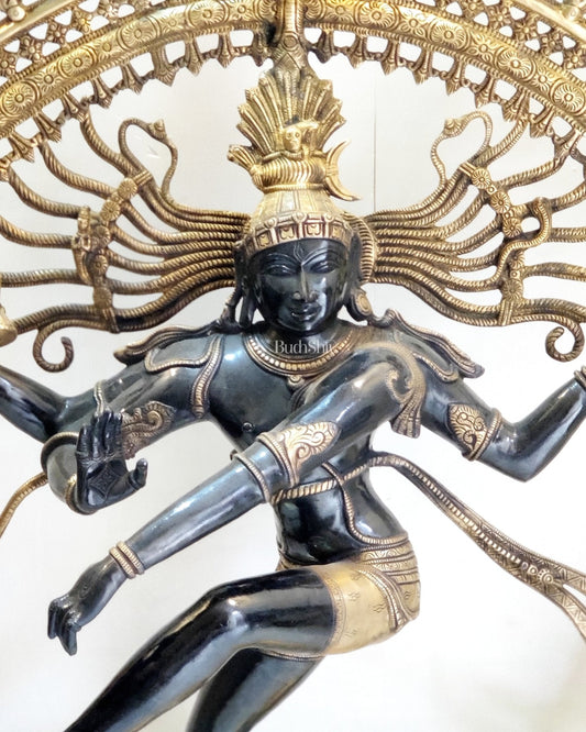 Large Handcrafted Superfine Brass Nataraja Statue - 36" Height