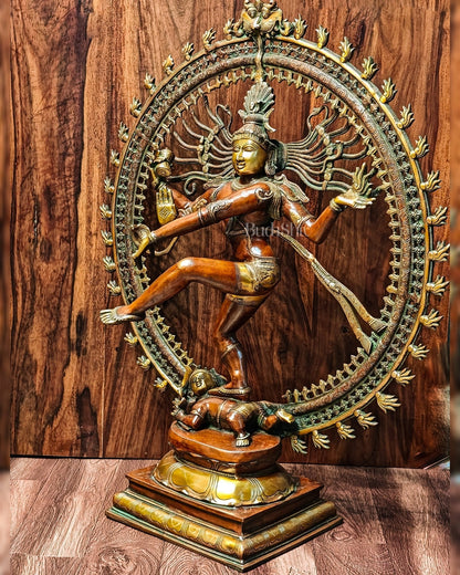 Large Handcrafted Superfine Brass Nataraja Statue - 36" Height