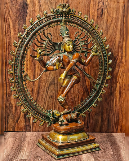 Large Handcrafted Superfine Brass Nataraja Statue - 36" Height