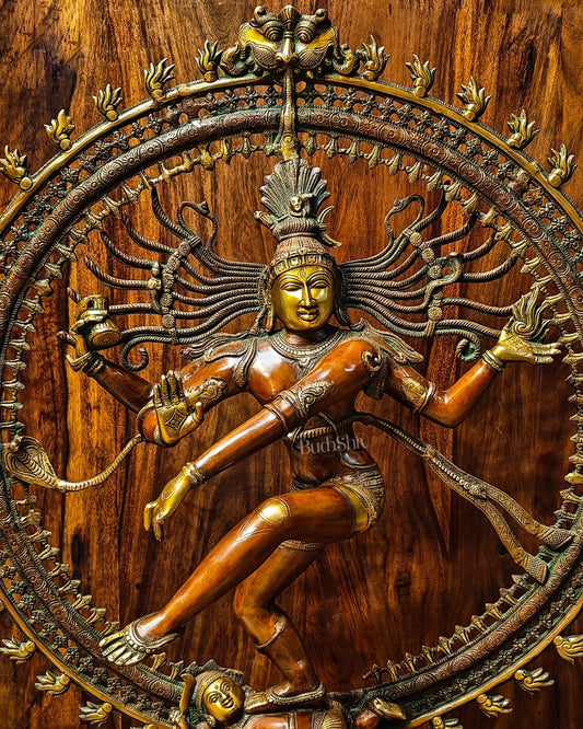 Large Handcrafted Superfine Brass Nataraja Statue - 36" Height