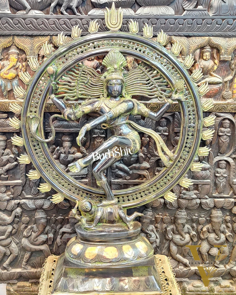 Large Handcrafted Superfine Brass Nataraja Statue - 42" Height