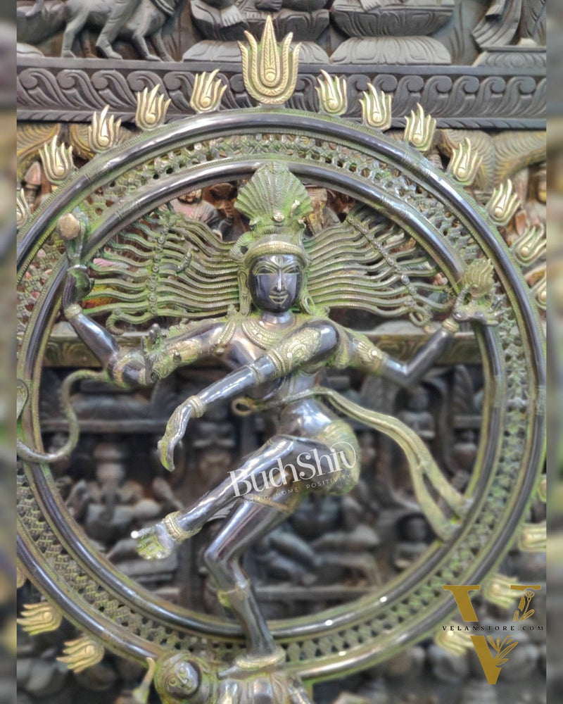 Large Handcrafted Superfine Brass Nataraja Statue - 42" Height
