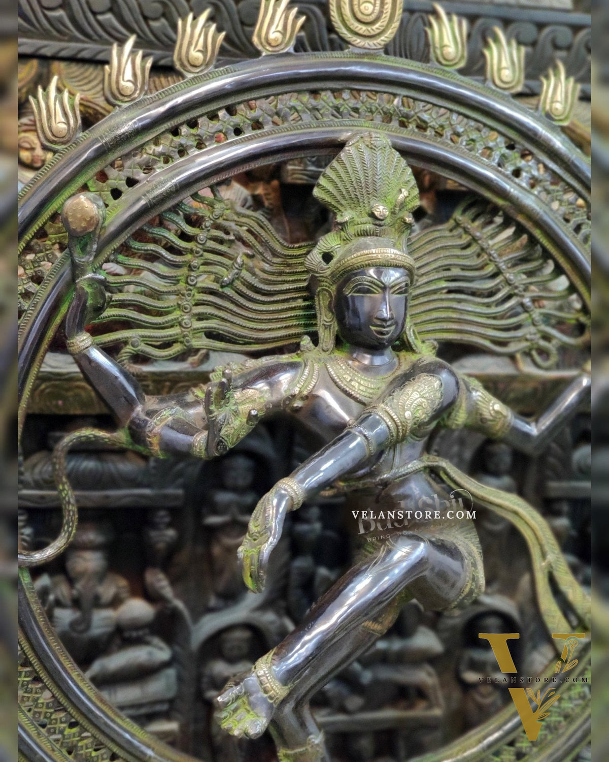 Large Handcrafted Superfine Brass Nataraja Statue - 42" Height