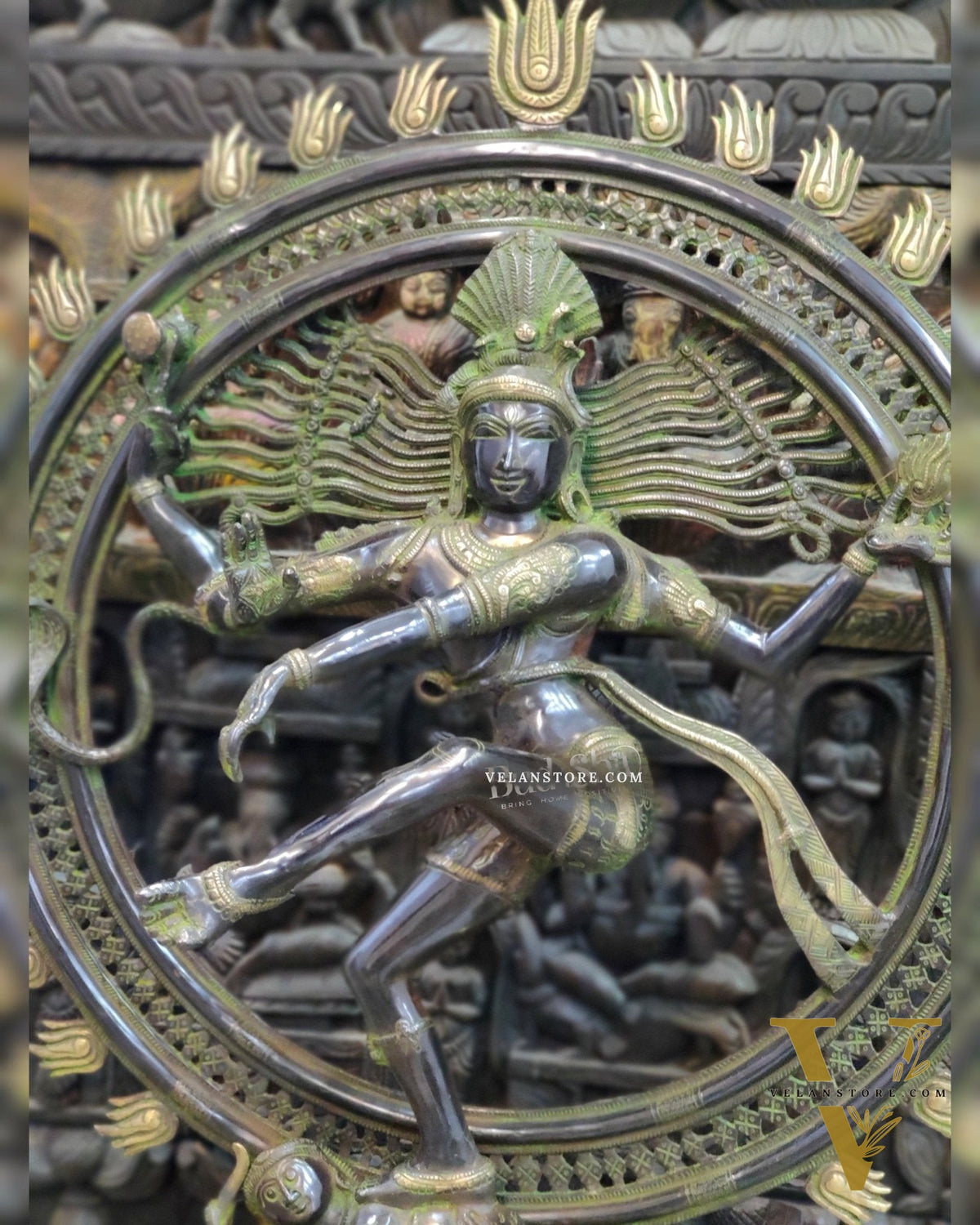 Large Handcrafted Superfine Brass Nataraja Statue - 42" Height