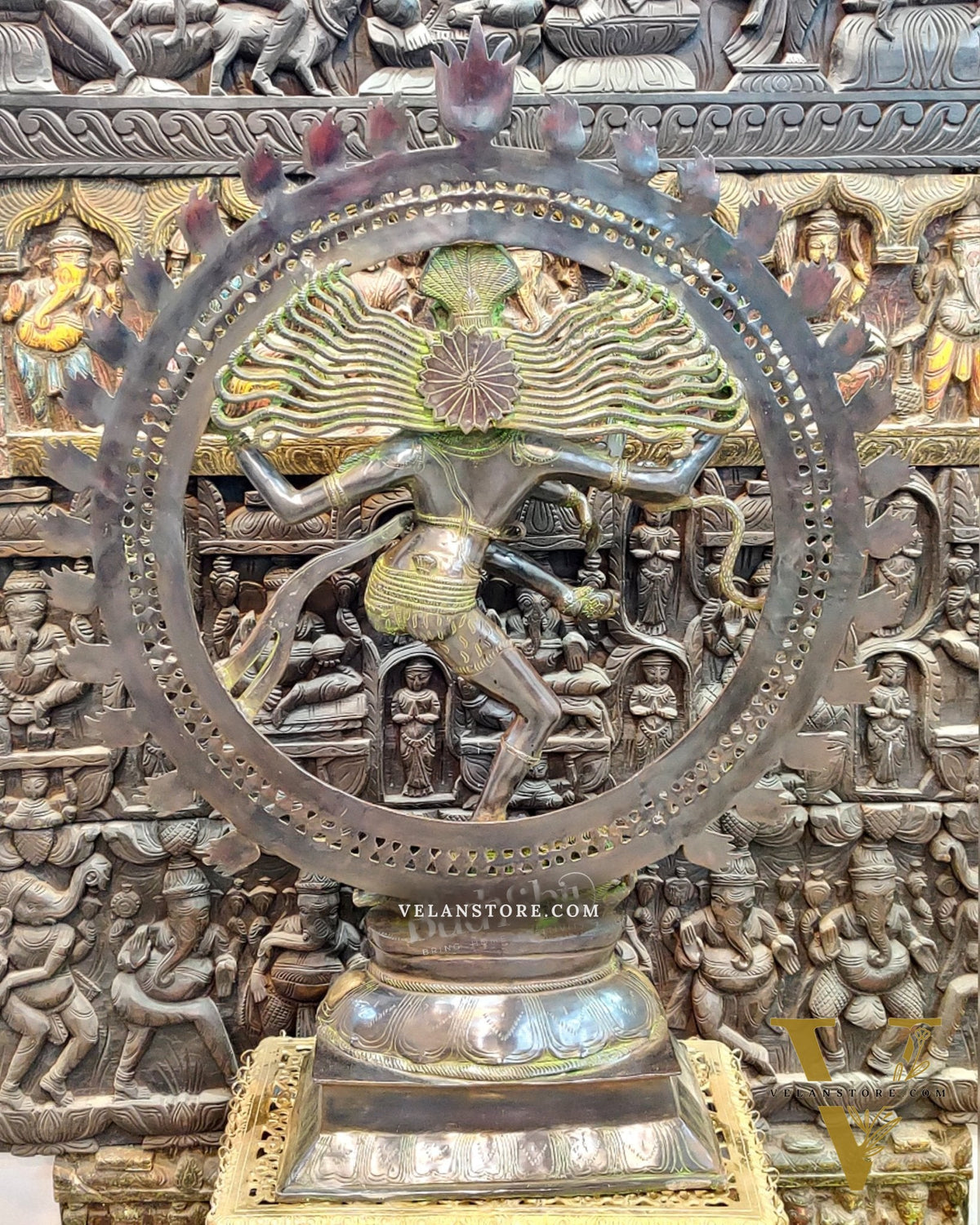 Large Handcrafted Superfine Brass Nataraja Statue - 42" Height