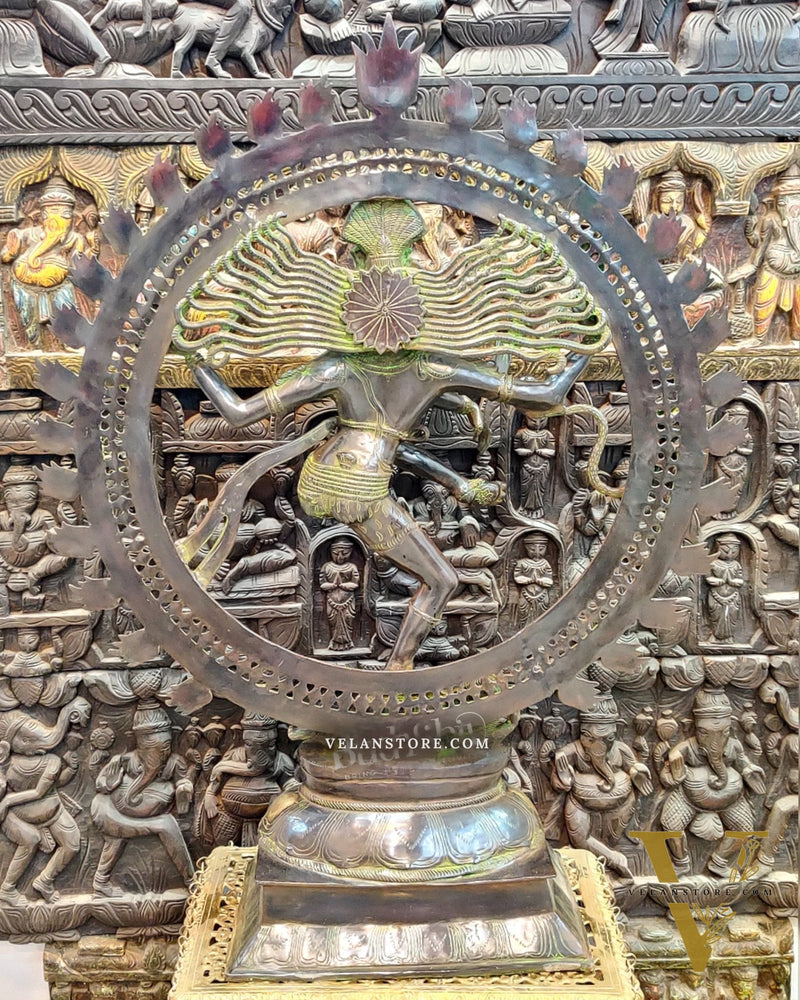 Large Handcrafted Superfine Brass Nataraja Statue - 42" Height