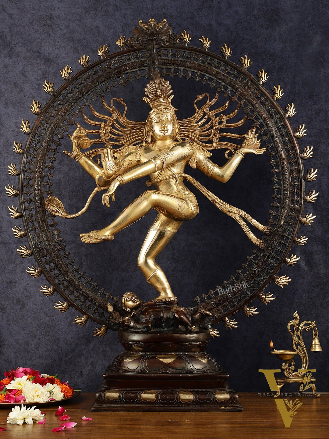 Large Handcrafted Superfine Brass Nataraja Statue - Height 36"