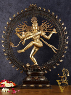 Large Handcrafted Superfine Brass Nataraja Statue - Height 36"