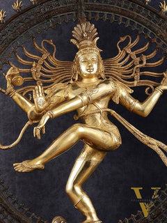 Large Handcrafted Superfine Brass Nataraja Statue - Height 36"