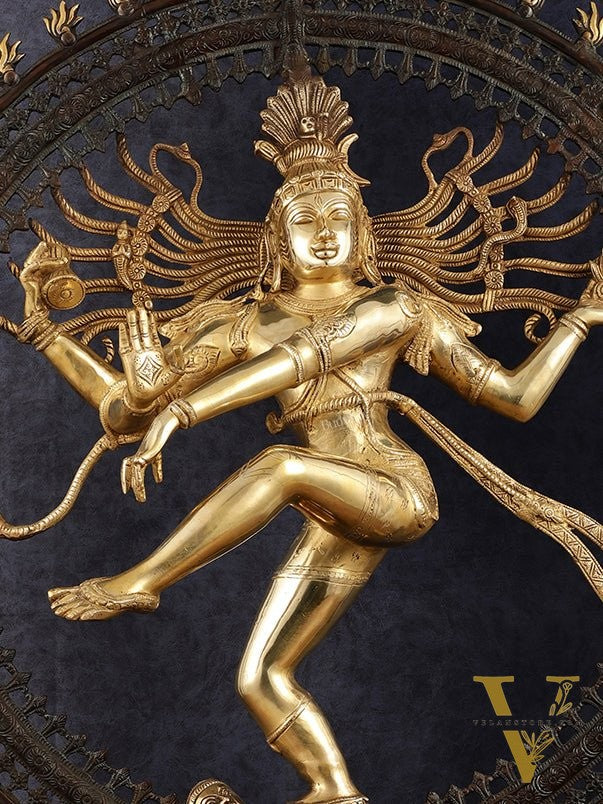 Large Handcrafted Superfine Brass Nataraja Statue - Height 36"