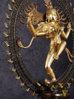 Large Handcrafted Superfine Brass Nataraja Statue - Height 36"