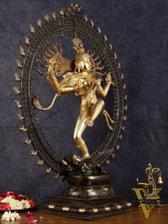Large Handcrafted Superfine Brass Nataraja Statue - Height 36"