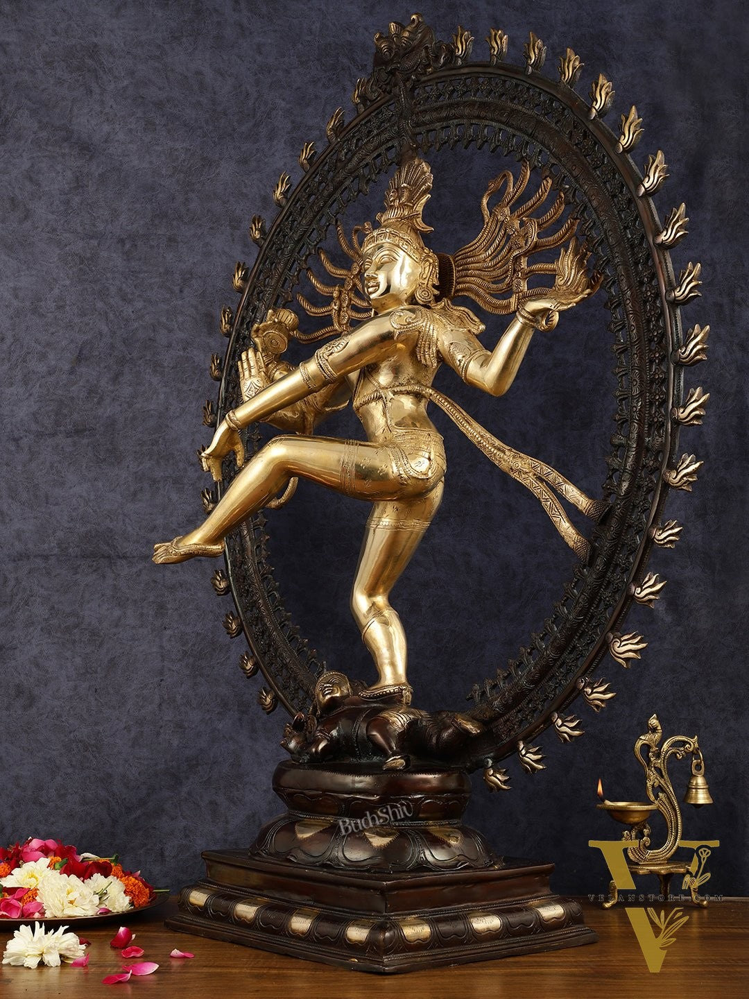 Large Handcrafted Superfine Brass Nataraja Statue - Height 36"