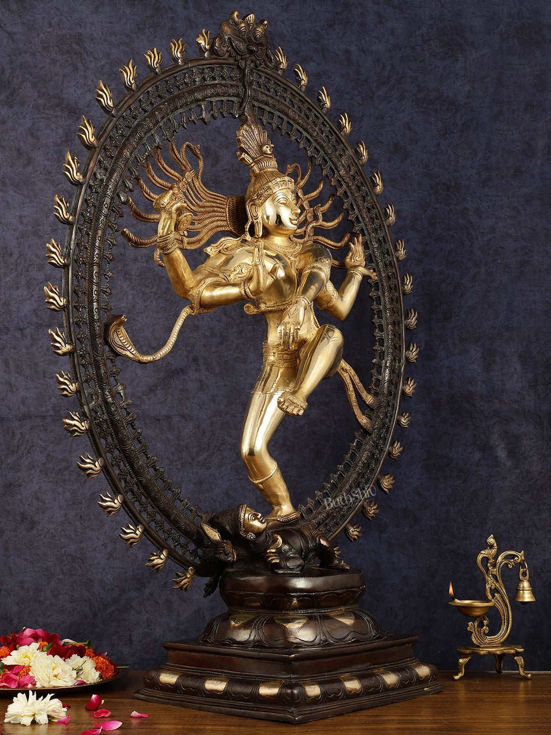 Large Handcrafted Superfine Brass Nataraja Statue - Height 36"