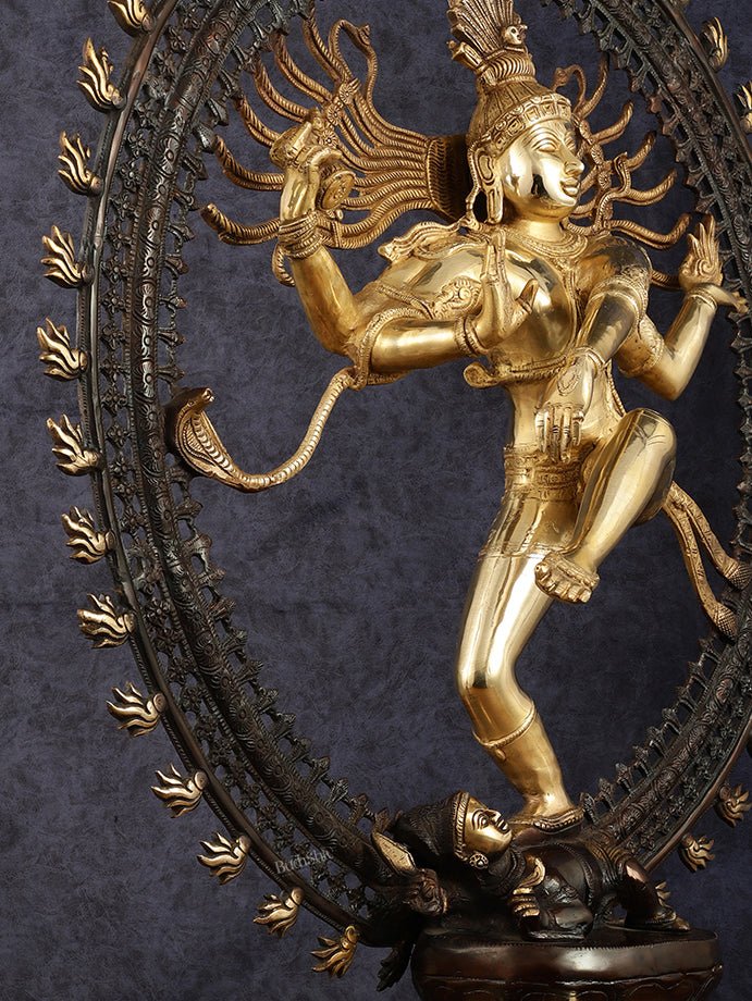 Large Handcrafted Superfine Brass Nataraja Statue - Height 36"