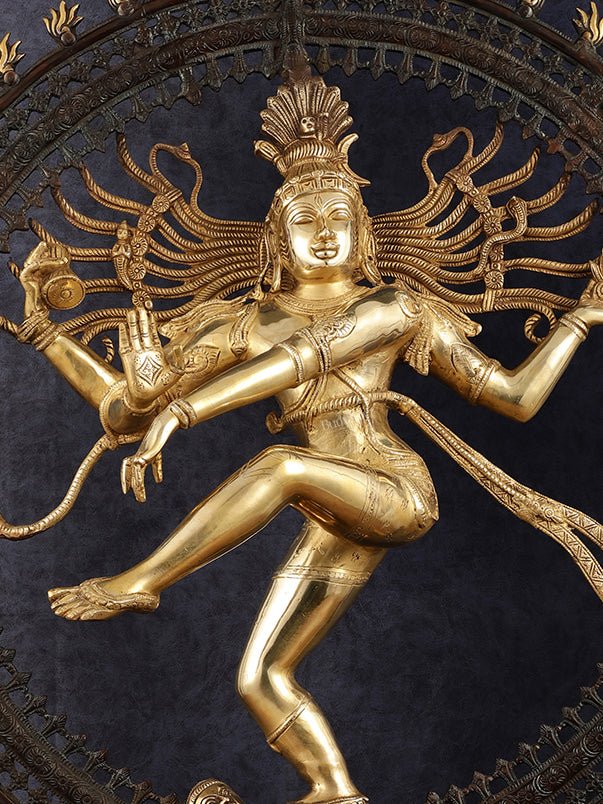 Large Handcrafted Superfine Brass Nataraja Statue - Height 36"
