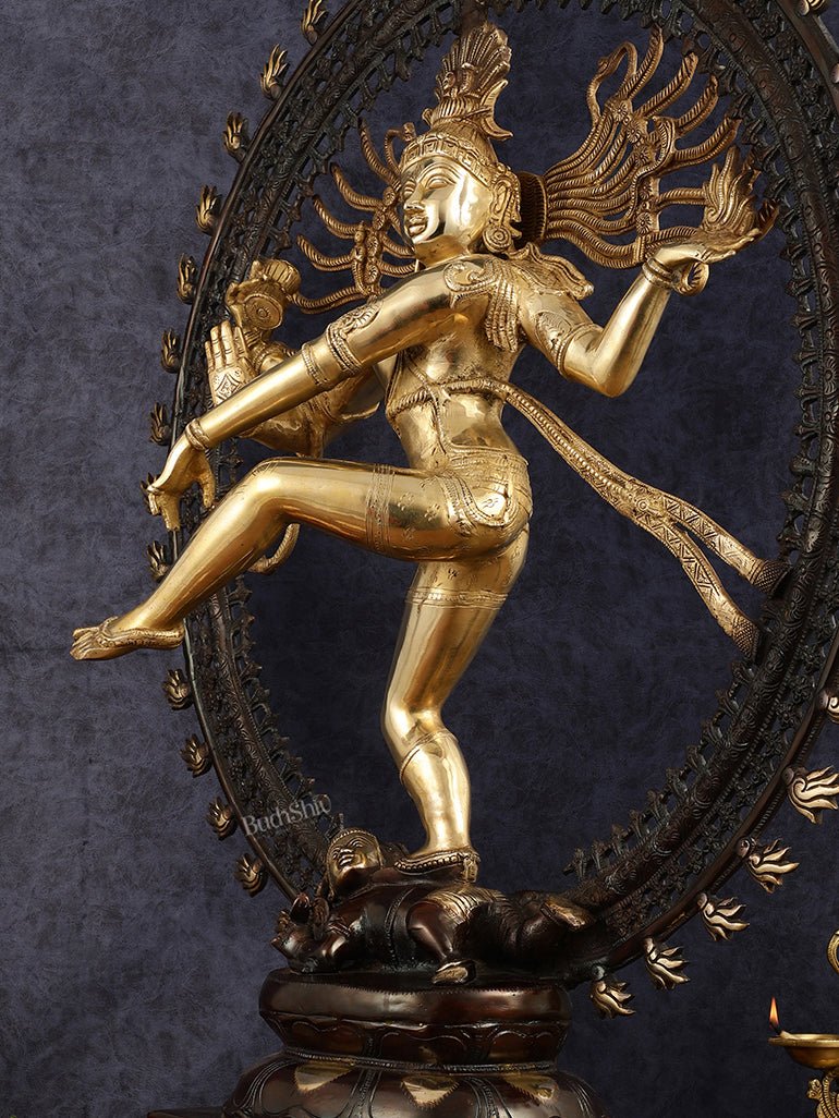 Large Handcrafted Superfine Brass Nataraja Statue - Height 36"