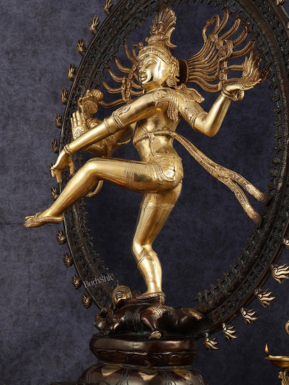 Large Handcrafted Superfine Brass Nataraja Statue - Height 36"