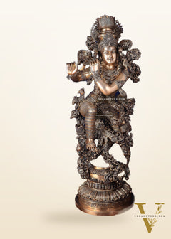 Large Lord Krishna Superfine Brass Sculpture - 48 inch, 75 kg