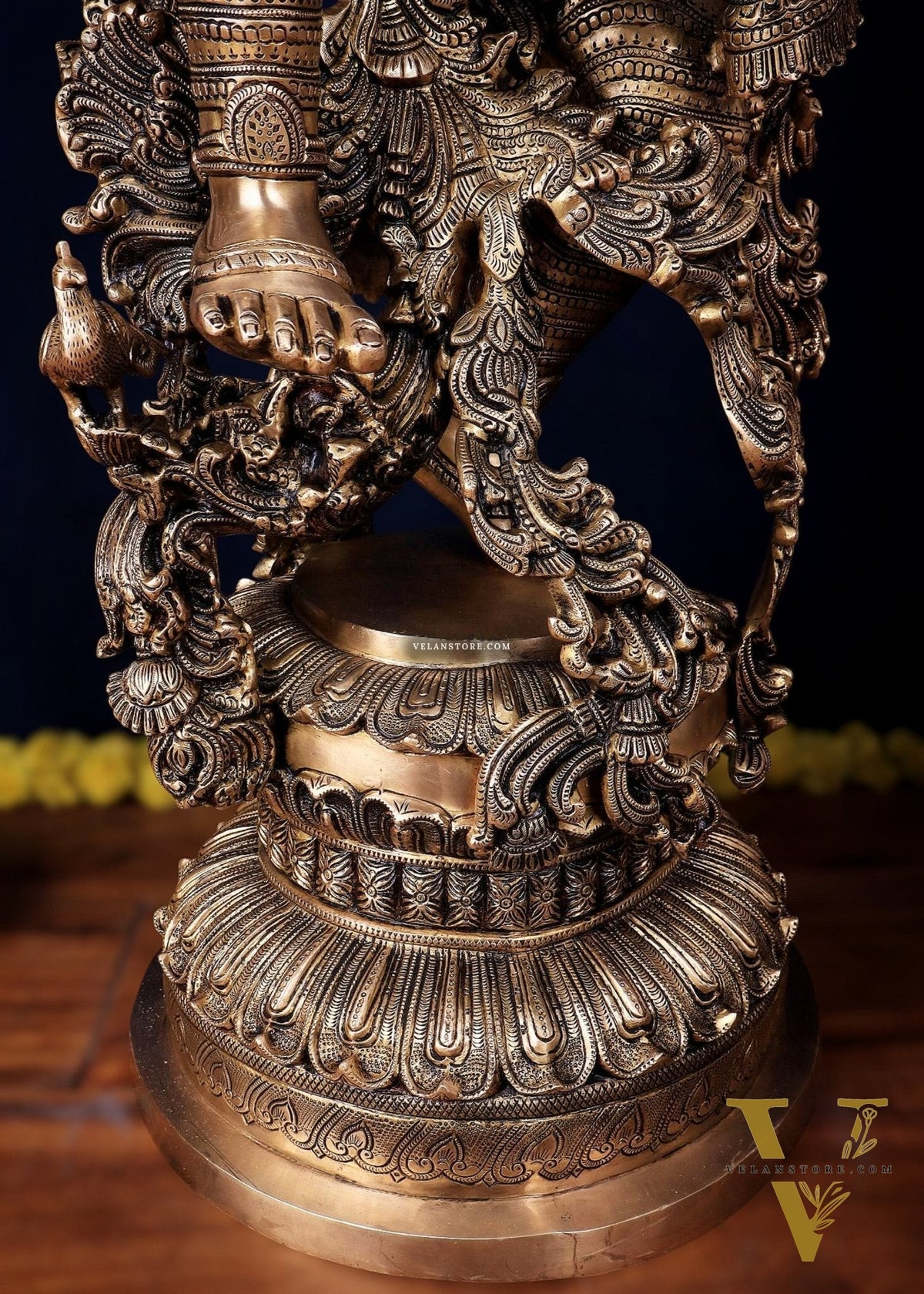 Large Lord Krishna Superfine Brass Sculpture - 48 inch, 75 kg