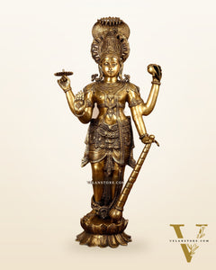 Large Lord Vishnu Brass Idol - 40 Inch Height