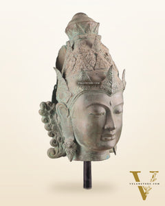Large Lord Vishnu Face – Indonesian Bronze Handcrafted Sculpture