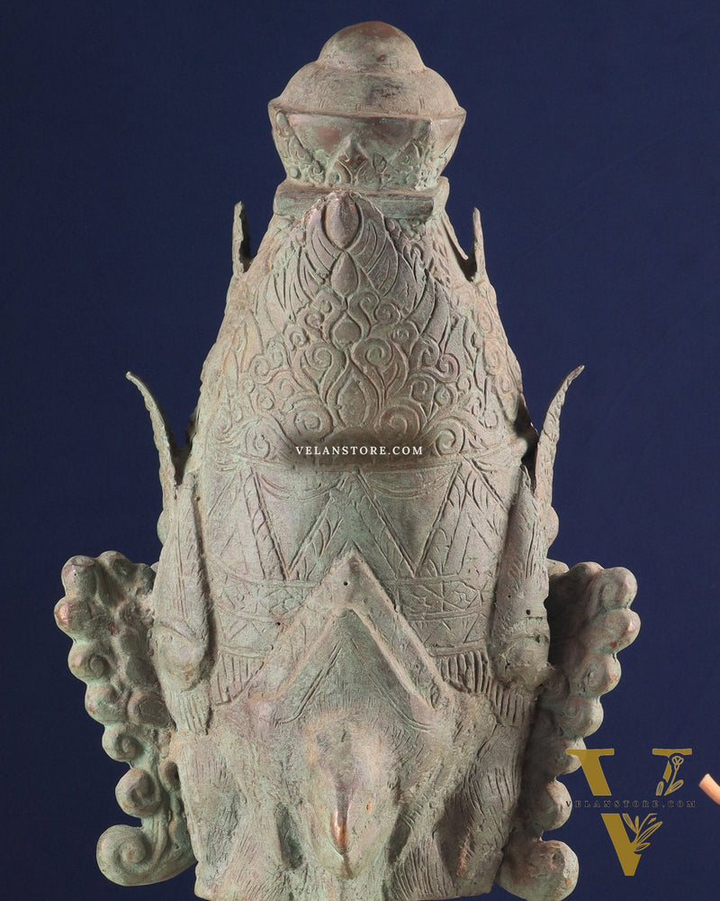 Large Lord Vishnu Face – Indonesian Bronze Handcrafted Sculpture
