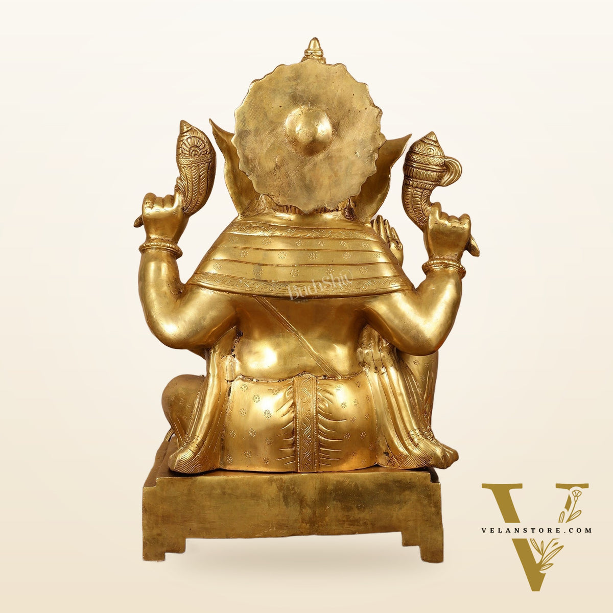 Large Pure Brass Ganesha Statue - 24"