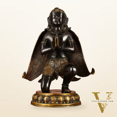 Large Pure Brass Garuda Statue - Black Permanent Heat Treated Finish, 21" Tall, 16kg