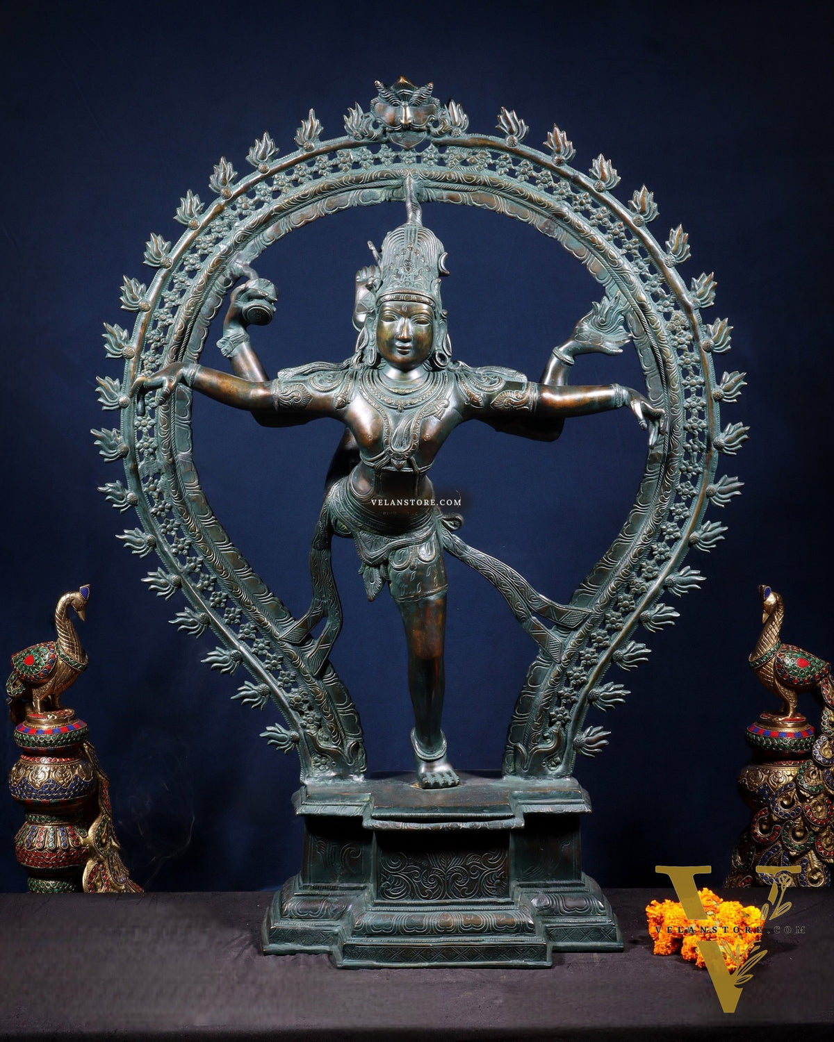 Large Pure Brass Nataraja in Ananda Tandava – 34.5"