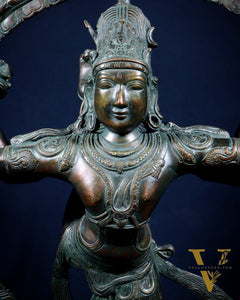 Large Pure Brass Nataraja in Ananda Tandava – 34.5"