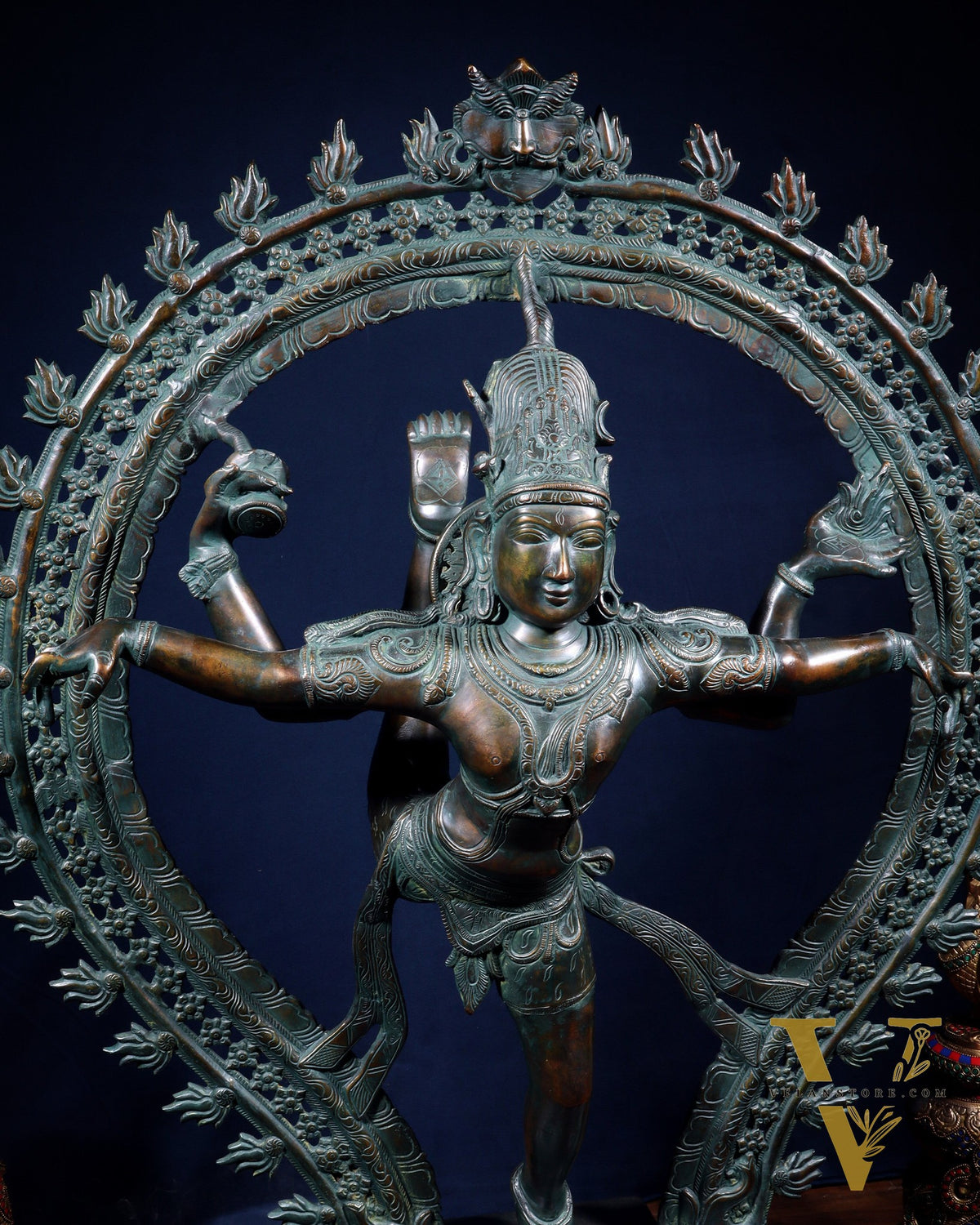 Large Pure Brass Nataraja in Ananda Tandava – 34.5"