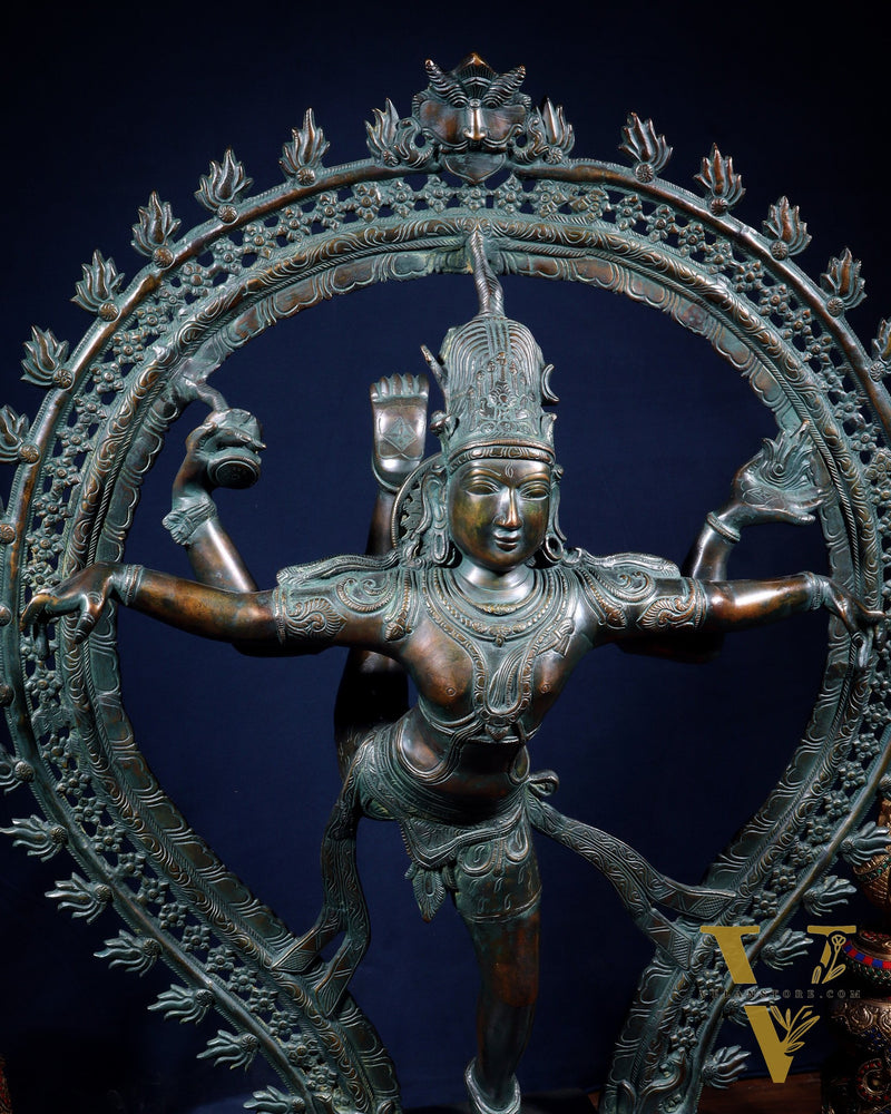 Large Pure Brass Nataraja in Ananda Tandava – 34.5"