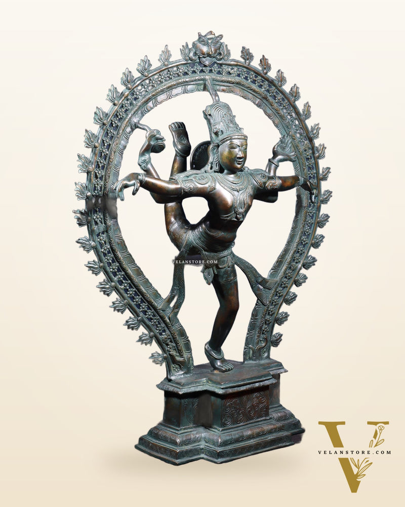 Large Pure Brass Nataraja in Ananda Tandava – 34.5"