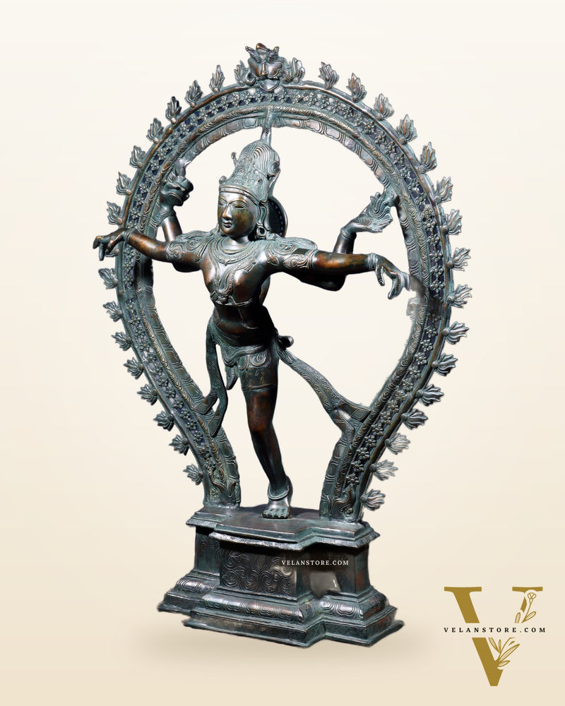 Large Pure Brass Nataraja in Ananda Tandava – 34.5"