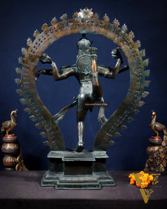 Large Pure Brass Nataraja in Ananda Tandava – 34.5"