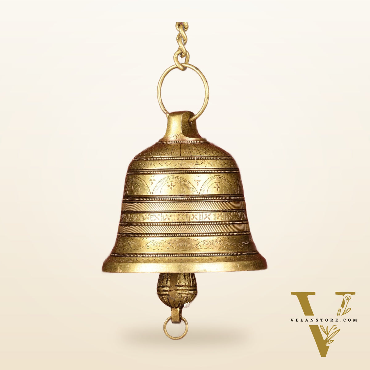 Large Pure Brass Superfine Hanging Temple Bell - 6 inch