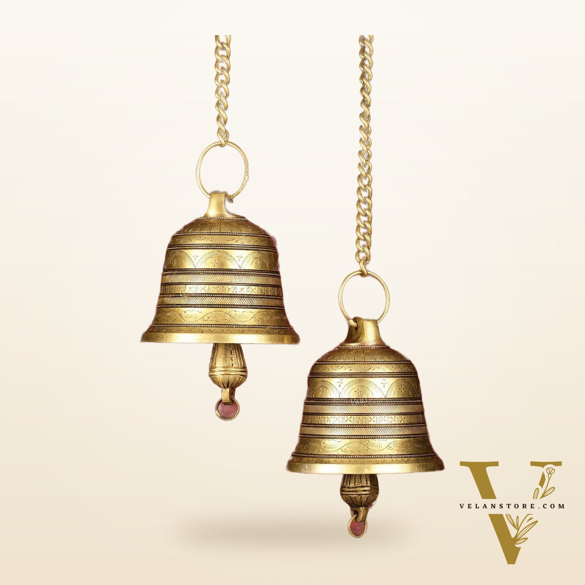 Large Pure Brass Superfine Hanging Temple Bell - 6 inch