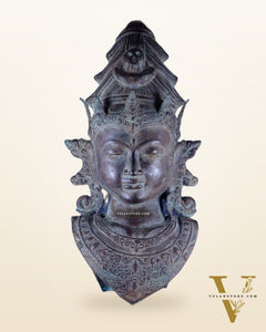 Large Shiva Face Head statue – Lost Wax Method 32"