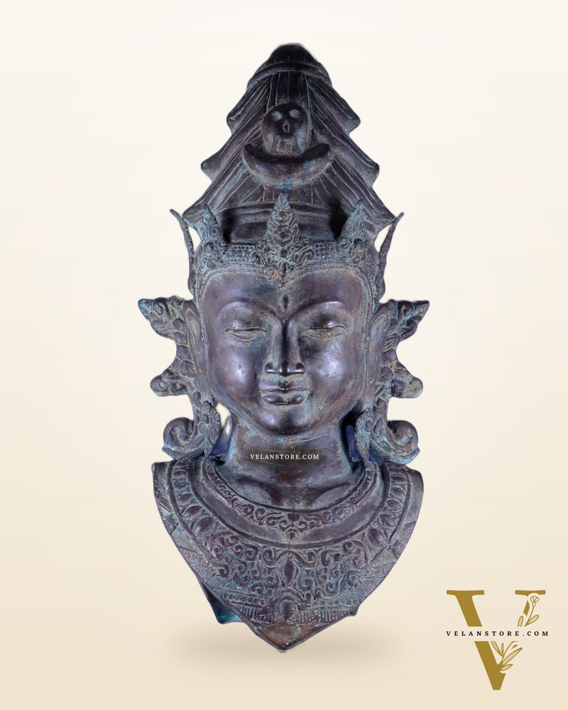 Large Shiva Face Head statue – Lost Wax Method 32"