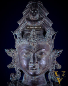 Large Shiva Face Head statue – Lost Wax Method 32"