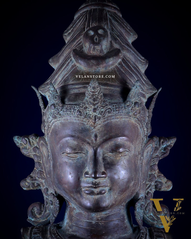 Large Shiva Face Head statue – Lost Wax Method 32"
