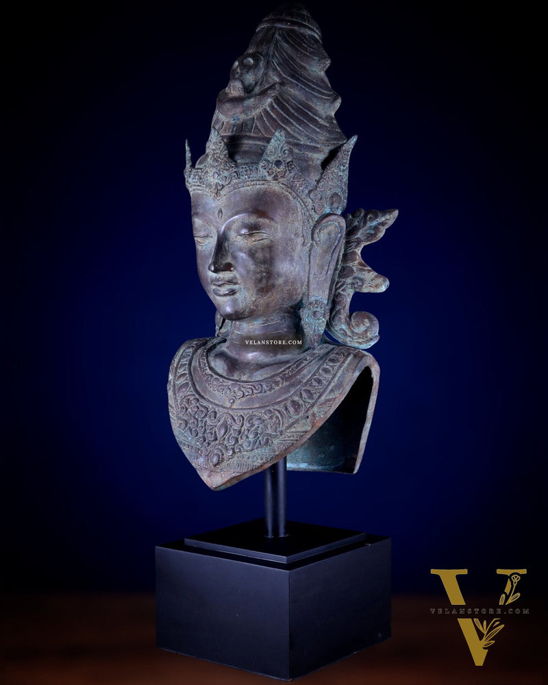Large Shiva Face Head statue – Lost Wax Method 32"