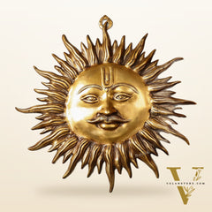 Large Surya Dev Vastu Wall Hanging - Pure Brass - 23"