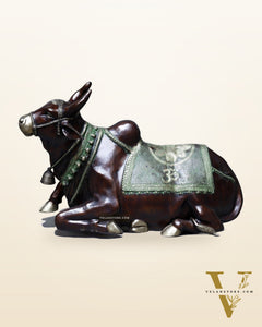 Large Vintage Brass Nandi Sculpture – 38"